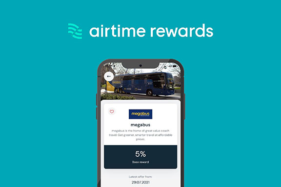 airtime rewards logo and mobile phone screenshot