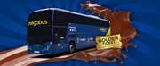 megabus coach on a chocolate road